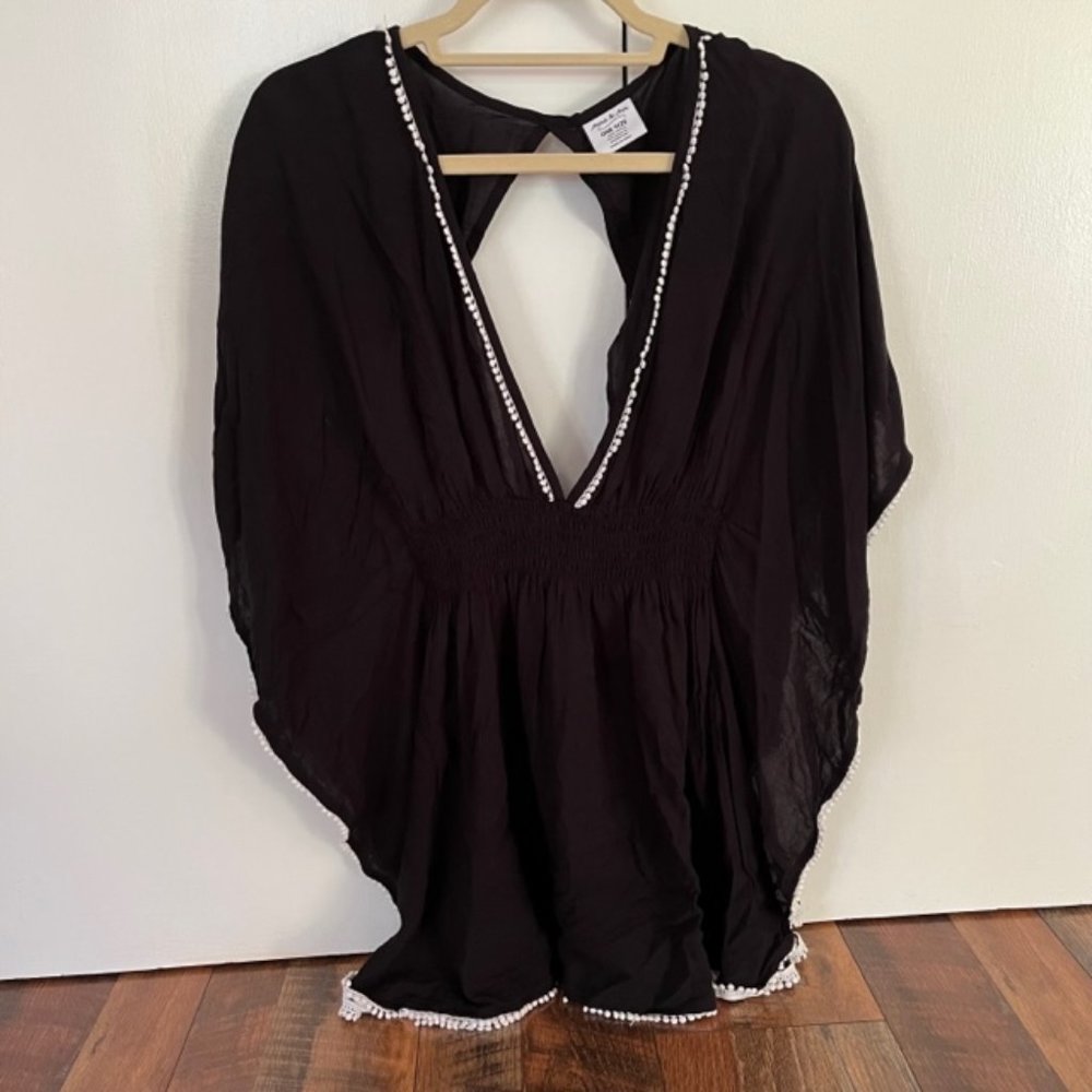 Anna & Ava Black with White Trim Swim Dress Cover Up